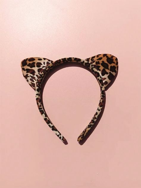 1pc Women Leopard Print Cat Ear Decor Fashion Headband For Hair DecorationI discovered amazing products on SHEIN.com, come check them out! Leopard Ears, Leopard Halloween, Leopard Headband, Leopard Cat, Decor Fashion, Cat Ear, Hair Decorations, Headband Styles, Coffee Brown