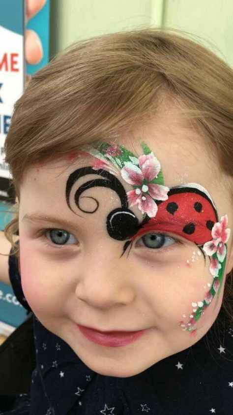 Insect Face Paint, Facepainting Ideas Easy For Kids, Facepainting Ideas Easy, Ladybug Face Paint, Easy Face Painting Ideas, Face Painting Ideas For Kids, Easter Face Paint, Easy Face Painting, Animal Face Paintings