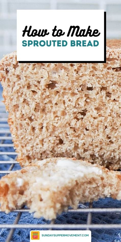 Sprouted Grain Bread Recipe, Sprouted Wheat Bread, Sprouted Grain Bread, Sprouted Bread, Ezekiel Bread, Wheat Bread Recipe, Flour Bread, Sprouted Grains, Wheat Recipes