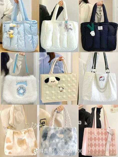 Korean Bags, Types Of Handbags, Cute School Bags, Cute Stationary School Supplies, Stylish School Bags, School Bag Essentials, My Style Bags, Aesthetic Bags, 사진 촬영 포즈