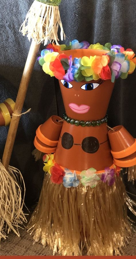 Bora Bora Themed Party, Hawaiian Theme Party Decorations, Backyard Creations, Pot Decor, Pool Stuff, Tiki Mask, Terra Cotta Pot Crafts, Pot Design, Flower Pot Design