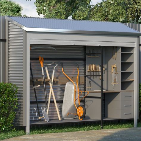 Studio Seni, Outdoor Bike Storage, Small Garden Shed, Modern Entrance Door, House Main Gates Design, Outdoor Storage Shed, Backyard Storage, Garden Tool Shed, Garden Storage Shed