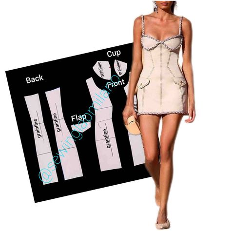 Corset dress with cups - Sewing Lab Milano Cup Corset, Dress With Drape, Style Analysis, Halter Neck Jumpsuit, Statement Sleeves, Flats Patterns, Collared Coat, Bell Sleeve Blouse, Basic Dress