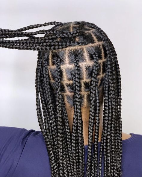 Knotless Box Braids Small Big Parts, Small Medium Large Box Braids, Knotledd Box Braids, Box Braids Medium Size, Medium Sized Braids, Knotless Braids Medium, Medium Size Box Braids, Medium Size Braids, Cute Box Braids