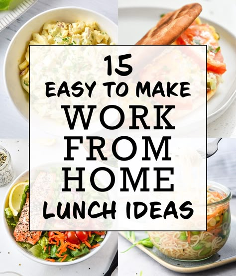 These simple lunch recipe ideas can be thrown together quickly or meal prepped ahead of time to suit your WFH lunch needs. Here are 15 Easy to Make Work From Home Lunch Ideas you should try! #workfromhomelunch #worklunch #mealprep Work From Home Lunch Ideas, Work From Home Lunch, Easy Lunch Ideas For Work, Home Lunch Ideas, Lunch Ideas For Work, Quick Easy Lunch, Healthy Lunches For Work, Quick Healthy Lunch, Quick Lunch Recipes