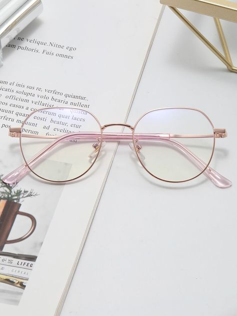 Round Spectacles Women, Nice Glasses For Women, Aesthetic Spectacles, Pink Glasses Aesthetic, Eye Spectacles Frames, Clear Pink Glasses, Light Pink Glasses, Pink Frame Glasses, Colorful Glasses Frames