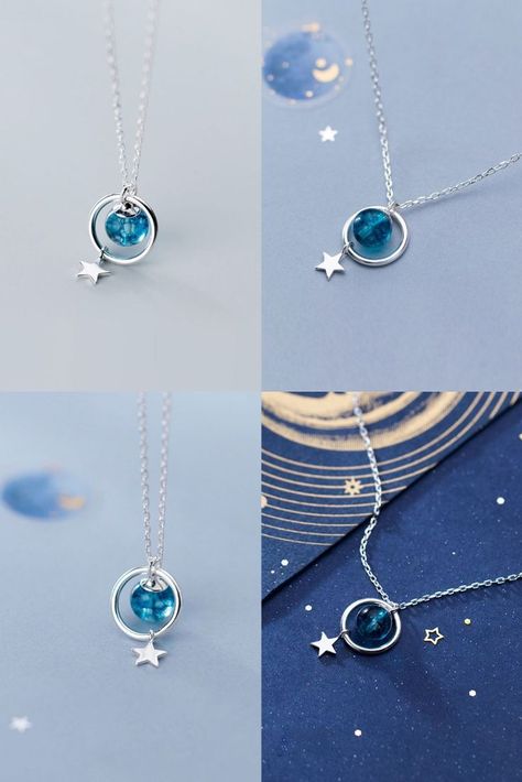 Fresh Crystal Ball Ring Star Pendant Necklace For Women Teen Girls Jewelry Accessory Gift Sterling Silver Sweater Necklace Pendant Necklace Outfit, Crystal Ball Ring, Teen Girl Jewelry, Silver Sweater, Pretty Jewelry Necklaces, Sweater Necklace, Pendant Necklace Simple, Magical Jewelry, Star Pendant Necklace