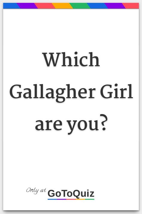 "Which Gallagher Girl are you?" My result: Cammie Gallagher Girls Aesthetic, Gallagher Girls Series, Ally Carter, Gallagher Girls, Book Obsession, Girl Memes, Girls Series, Tv Girls, Book Stuff