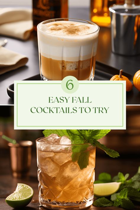 Looking for quick and delicious autumn cocktails to whip up at home? Check out these 6 easy fall cocktails that can be made in minutes! Enjoy the flavors of pumpkin, apple, and warming spices! From the creamy Pumpkin Spice White Russian that combines sweet coffee liqueur and pumpkin spice creamer, to the deep, rich Wild Turkey cocktail with its comforting layers of caramel and vanilla. Perfect for cozy nights in or festive gatherings, these delightful drinks will impress your friends and family while capturing that cozy fall vibe. Cheers to fall flavors! Apple Liqueur Cocktails, Easy Fall Cocktails, Apple Mule, Pumpkin Spice White Russian, Caramel Cocktail, Autumn Cocktails, Vanilla Cocktail, Pumpkin Spice Cocktail, Football Drink