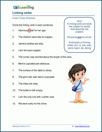 Grade 3 Verbs Worksheets | K5 Learning Linking Verbs Worksheet Grade 3, Helping Verbs Worksheet Grade 3, Verbs Worksheet Grade 3, Linking Verbs Worksheet, Action Verbs Worksheet, Progressive Verbs, Third Grade Worksheets, Verbs Worksheet, Verb Examples