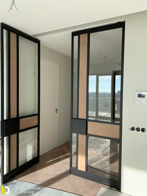 Modern Glass Door Design, Modern Office Doors, Office Door Design Modern, Glass Door Design Interiors, Door With Glass Design, Glass Door Design Modern, Modern Bedroom Door Design, Bedroom Glass Door, Modern Bedroom Door