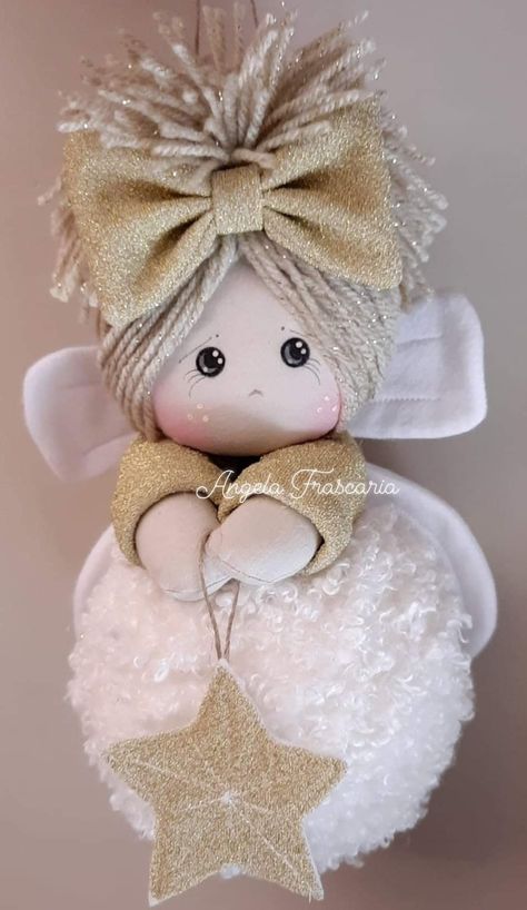 Tulle Angels Diy, Rag Angel Diy, Christmas Souvenirs Ideas, Angels Crafts, Christmas Ribbon Crafts, Christmas Angel Doll, Dolls Handmade Diy, Lavender Crafts, Angel Wing Ornaments