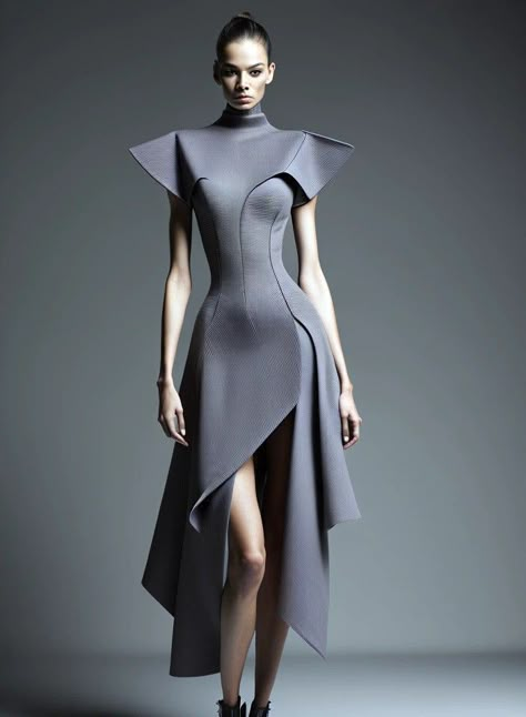 Classy Futuristic Fashion, Modest Futuristic Fashion, Future Dress Fashion, Futuristic Minimalist Fashion, Avant Garde Business Fashion, Cotoure Dress Haute Couture, Contemporary Fashion Design, Sleek Futuristic Fashion, Fashion Of The Future