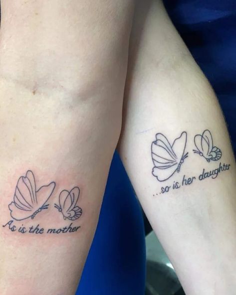 Mom And Daughter Meaningful Tattoos, Mom Dedicated Tattoos, Worst Places To Get Tattoos, Matching Tattoos With Stepmom, Mummy Daughter Tattoos, Matching Tattoos To Get With Your Mom, Matching Butterfly Tattoos Mom, Matching Grandma Granddaughter Tattoos, Matching Tattoos For Grandma And Granddaughter