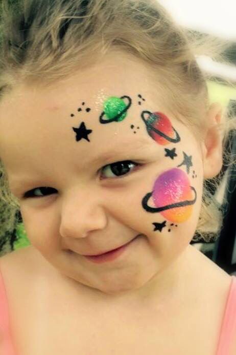 Planets Alien Face Paint, Easter Face Paint, Face Painting Images, Easy Face Painting Designs, Animal Face Paintings, Face Painting For Boys, Christmas Face Painting, Cheek Art, Girl Face Painting