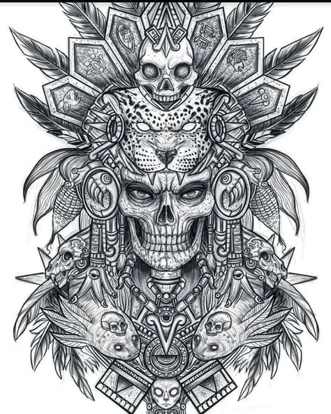 @hardstudio_ Want a tattoo but can't find a design? Order your custom tattoo design here 👉@hardstudio_ . . . ⚠️⚠️If our publication… | Instagram Native American Feathers Drawing, Aztec Warrior Tattoo, Aztec Tattoos Sleeve, Chest Tattoo Drawings, Indian Tattoo Design, Aztec Drawing, Aztec Artwork, Mayan Tattoos, Aztec Tattoos