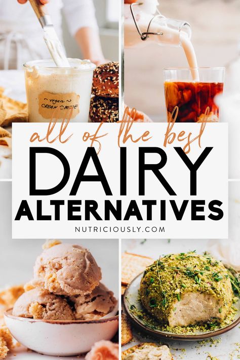 The Best Vegan Dairy Alternatives (Milk, Cheese & More) – Nutriciously Dairy Free Heavy Cream Alternative, Dairy Free Heavy Cream, Dairy Free Recipes Healthy, Allergy Diet, Ice Cream Alternative, Alpha Gal, Inflammation Recipes, Butter Ice Cream, Anti Inflammation Recipes