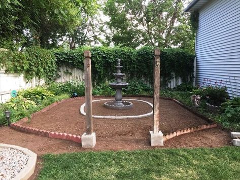 How I Created a Secret Garden Area- Part 2 | Hometalk Paver Sand, Grass Edging, Garden Wagon, Walnut Tree, Ivy Plants, Sand And Gravel, A Secret Garden, Front Lawn, Landscaping Company