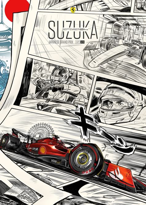 F1 Graphic Design, F1 Fanart, F1 Poster Design, Murals Ideas, Vintage Racing Poster, Aryton Senna, Grand Prix Posters, Japanese Grand Prix, Ferrari Poster