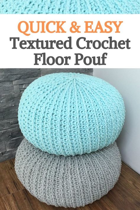 Easy Crochet Projects With Thick Yarn, Crochet Bedroom Decor Free Pattern, Crochet Floor Cushion Free Pattern, Crochet Pouf Pattern Free, Crochet Pouffe Free Pattern, Crochet Floor Cushion Pattern, Crochet Thick Yarn Projects, Crochet Floor Pillow, Quick And Easy Crochet Projects Free