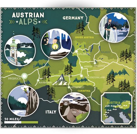 Planet Illustration, Arch Presentation, Map Illustrations, Austria Map, Travel Austria, Interesting Maps, Architecture Design Presentation, French Illustration, Map Layout