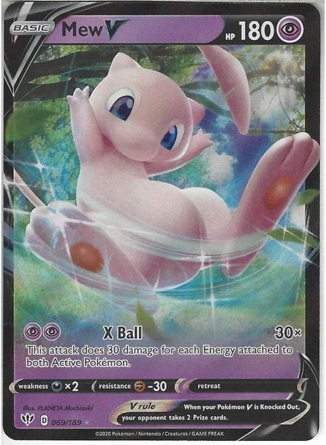 mew v pokemon card Mew Pokemon Card, Mew Pokemon, Carta Pokemon, Paw Party, Pokemon Mewtwo, Rare Pokemon Cards, Mew And Mewtwo, Cool Pokemon Cards, Pokemon Mew