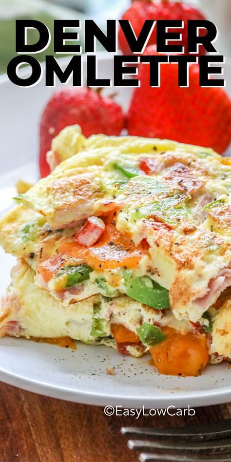 Try this classic breakfast, a Denver omelet, baked into a casserole! It's an easy and filling breakfast option made with eggs, ham, cheese, and bell peppers. #easylowcarb #denveromelet #omeletterecipe #breakfast #omeletrecipe #breakfastcasserole #eggrecipe Denver Omelet, Zucchini Breakfast, Easiest Meals, Breakfast Omelet, Omlet Recipes, What To Eat For Breakfast, Keto Breakfast Ideas, Protein Ideas, Omelets Recipe