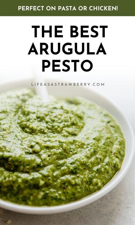 Arugula Pesto Pasta, Uses For Arugula, Recipes Using Arugula, Arugula Sauce, Arugula Chicken, Weeknight Meal Prep, Chicken Pasta Sauce, Arugula Pesto Recipe, Nut Free Pesto