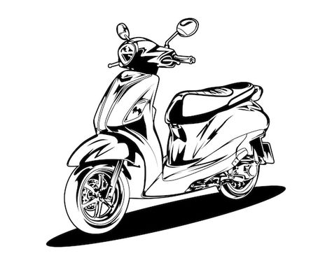 Beverly Piaggio, Sport Motorbike, General Tattoo, Vehicle Illustration, White Drawing, Motorcycles & Scooters, Black Travel, Black And White Drawing, Car Wheels