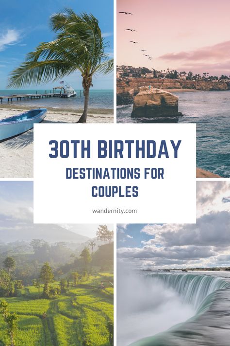 Celebrate your 30th birthday in style with these fun and romantic trip ideas for couples. From exotic getaways to adventurous outings, find inspiration for the perfect birthday celebration. Birthday Trip Ideas For Couples, Boyfriend Birthday Trip Ideas, 30th Birthday Trips For Women, 30th Birthday Vacation Ideas, Trip Ideas For Couples, 30th Birthday Trip Ideas, 30th Birthday Trip, Birthday Trip Ideas, Couples Trip