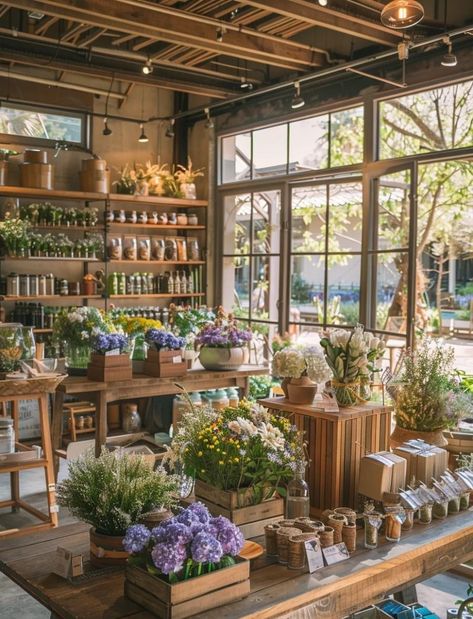 Flowerist Aesthetic, Florist And Coffee Shop, Florist Coffee Shop, Bakery Flower Shop, Flower Shops Interior, Floristry Aesthetic, Flower Shop Design Interiors, Botanical Store, Small Flower Shop Interiors