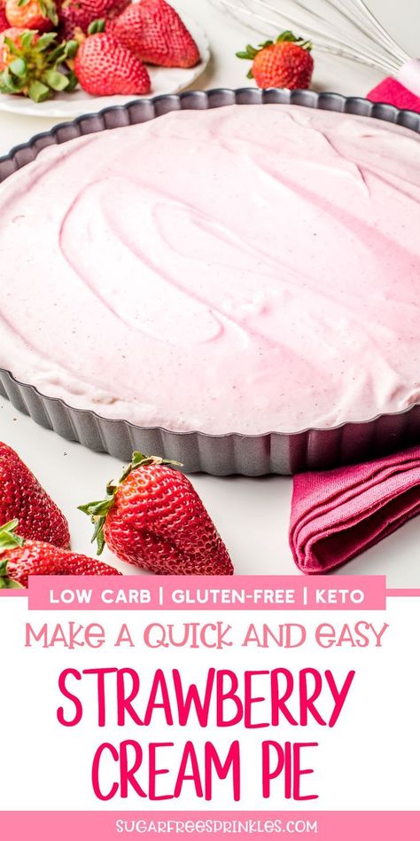 Low Carb Strawberry Pie Recipe, Low Carb Strawberry Pie, Keto Strawberry Pie Recipes, Strawberry Low Carb Dessert, Low Carb Strawberry Recipes, Low Carb Pie Recipes, Low Carb Pies, Aip Pie, Keto Strawberry Pie