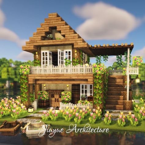 Minecraft Town Ideas, Aesthetic Minecraft Builds, Minecraft Town, Cottage Minecraft, Minecraft Houses Survival, Rumah Minecraft Sederhana, Minecraft Aesthetic, Minecraft Mansion, Minecraft Structures