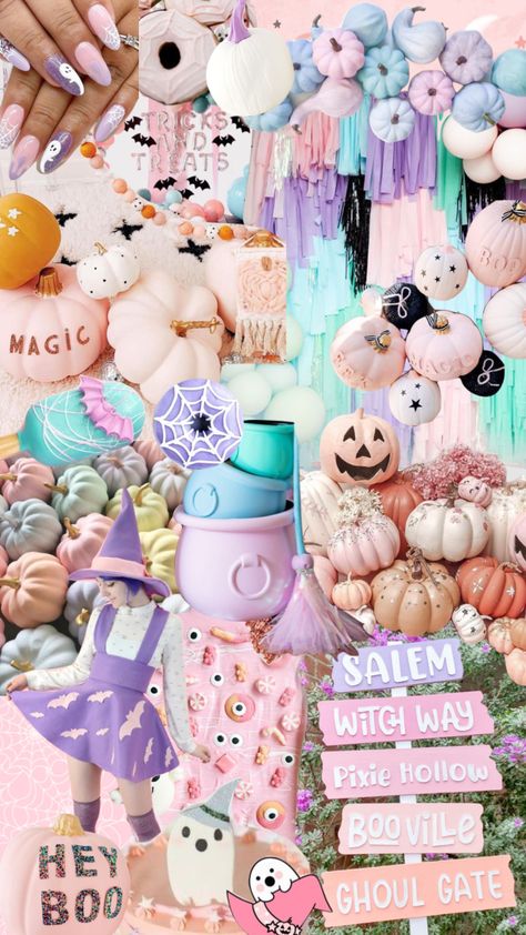 pastel halloween Pastel Halloween First Birthday, Pastel Spooky Aesthetic, Pastel Halloween Tree, Pastel Spooky Party, Halloween Decorations Pastel, Pastel Halloween Bedroom, Pastel Halloween Photoshoot, Pastel Pink Halloween Aesthetic, Pastel Goth Birthday Party