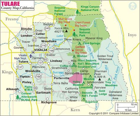 Tulare County Map Tulare California, Kern County California, Tulare County, Oakland City, San Joaquin Valley, Kern County, California History, County Map, Los Angeles City