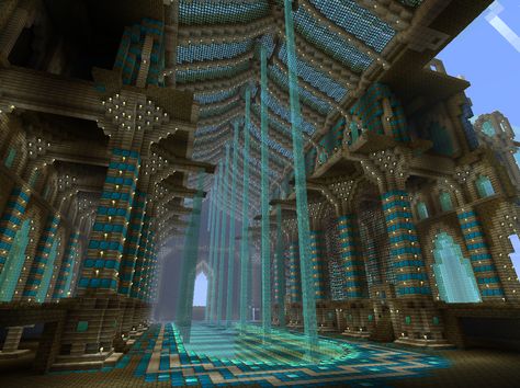 Temple idea Minecraft Cool, Minecraft Temple, Minecraft Hack, Construction Minecraft, Minecraft Mansion, Minecraft World, Minecraft Interior, Minecraft Castle, Cool Minecraft Creations