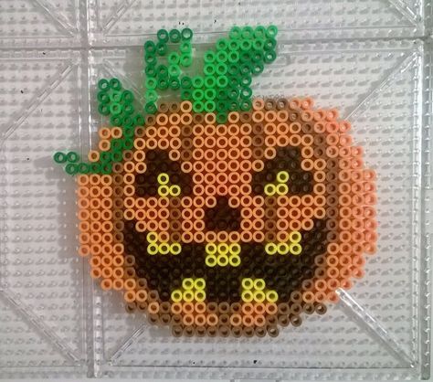 Jack O Lantern Perler Beads, Perler Bead Jack O Lantern, Only Quote, Hamma Beads Ideas, Perler Ideas, Hama Beads Design, Diy Perler Bead Crafts, Halloween Beads, Animal Cross Stitch Patterns