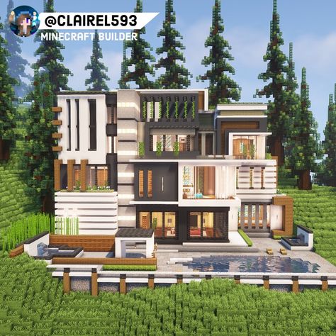 #minecraftbuildingideas #minecraft #minecraftbuilds #minecraftsurvival #minecraftbuilding Cute Minecraft House, Minecraft Modern Mansion, Big Minecraft Houses, Minecraft Home, Wardrobe Designs For Bedroom, Minecraft House Interior, Modern House Minecraft, Cute Minecraft, Modern Minecraft Houses