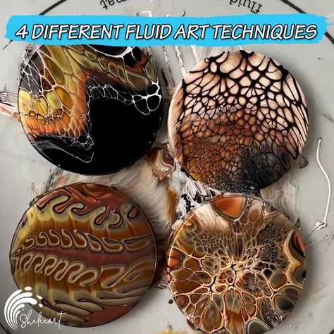 Four Ways to Make the Best Fluid Art - Earthy Tones! | Four Ways to Make the Best Fluid Art - Earthy Tones! | By Sheleeart Epoxy Resin Diy, Acrylic Pouring Techniques, Acrylic Pouring Art, Paint Pouring, Paint Projects, Pouring Painting, Fluid Painting, Pouring Art, Abstract Canvas Painting