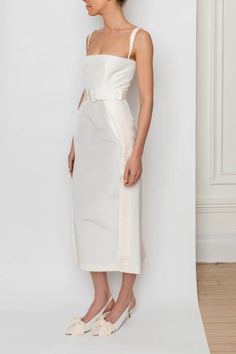 Beatrice Dress in Pearl White | Over The Moon