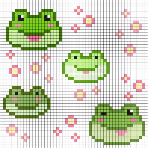 Frog Grid Pattern, Frog Tapestry Crochet, Pixel Grid, Tapestry Ideas, Pixel Art Tutorial, Pixel Art Templates, Pattern Maker, Pixel Crochet, Kandi Patterns