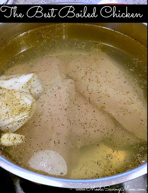 I used a lot of boiled chicken in recipes.  From Enchiladas to Tacos to soups and casseroles.  It’s pretty much a staple in my house. However, boiled chicken is well…..boring.  Even adding other flavors later it just needs something to give it a little boost. Ingredients: Chicken breast Water to cover (or use chicken broth for … Boil Whole Chicken, Boiled Chicken Recipes, Chicken Recipes Healthy, Boiled Chicken Breast, Boiled Chicken, Tikka Masala, Low Cal, Poultry Recipes, Healthy Chicken Recipes