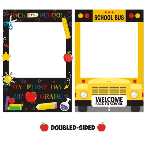 Welcome First Day Of School, Back To School Photo Booth, Parents Photo, School Photo Frames, Cutout Frame, School Border, School Frame, Back To School Bulletin Boards, Back To School Crafts