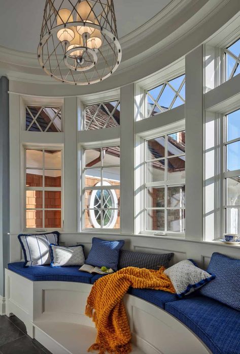 Alcove Seating, Seating Bench, Gambrel Roof, Shingle Style Homes, Annapolis Maryland, Coastal Home Decor, Home Decor Ideas Living Room, Highland Homes, Coastal Home