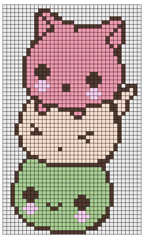 Pixel Art Chat, Pixel Kawaii, Pixel Art Kawaii, Pixel Art Food, Image Pixel Art, Kawaii Cross Stitch, Modele Pixel Art, Easy Pixel Art, Pixel Art Templates