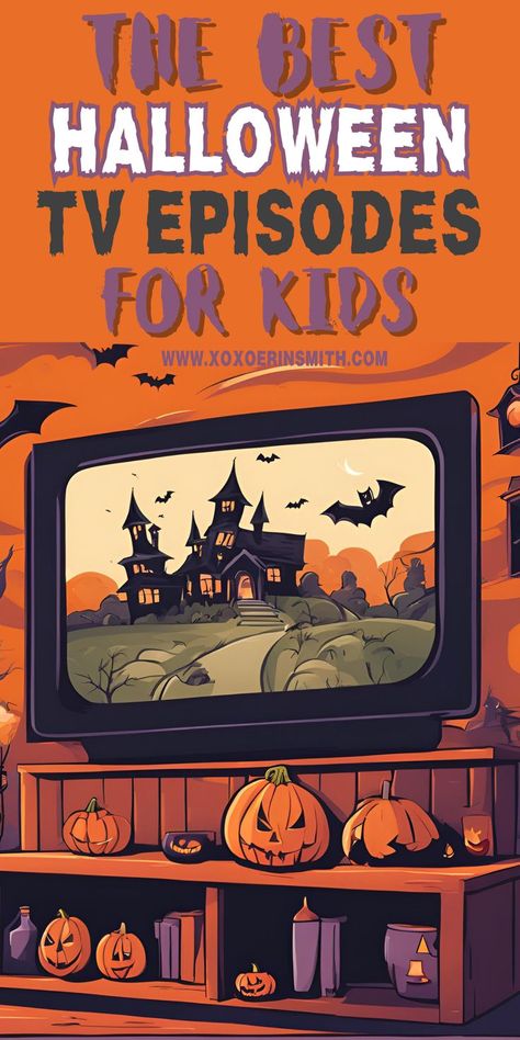 tv screen showing halloween episode playing and title the best halloween tv episodes for kids Halloween Episodes List, Halloween Worksheets Preschool, Halloween Shows, Fall Tv Shows, Halloween Maze, Fun Halloween Activities, Halloween Episodes, Kids Falling, Halloween Scavenger Hunt