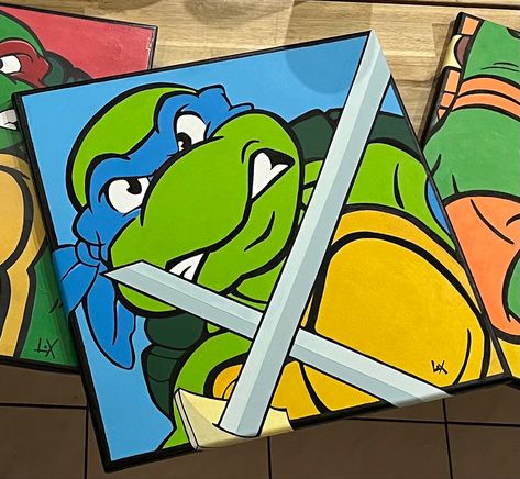 #tmnt #painting Ninja Turtle Painting, Tmnt Painting, Ninja Painting, Leonardo Paintings, Tmnt Leonardo, Turtle Painting, Turtle Art, Ninja Turtles, Painting Ideas