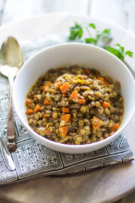 Easy Italian Lentils for Mama and Baby: My Diary of Us Italian Lentils, Green Lentil Recipes, Lentil Recipes Easy, Red Lentil Recipes, Lentil Dishes, Weaning Recipes, Homemade Meals, Mama And Baby, Lentil Stew