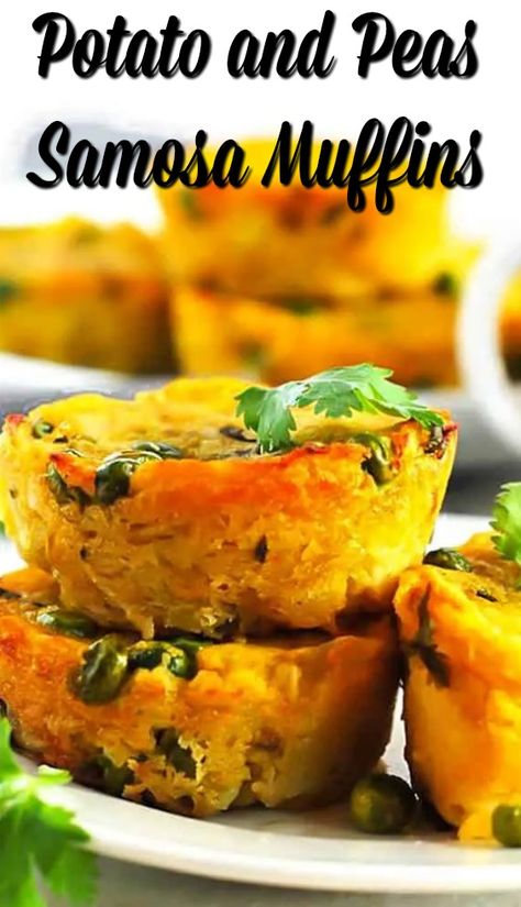 Now you can enjoy the flavor of classic samosa as Potato and Peas Samosa Muffins in a jiffy. This samosa muffin recipe is a great way to used up leftover mashed potatoes, all you have to do is make the filling, spoon in muffin pans and bake them in the oven (that’s it!). #samosa #potatoandpeassamosa Samosa Muffins, Muffins Easy Recipe, Muffins Easy, Savoury Snacks, Healthy Appetizer, Leftover Mashed Potatoes, Muffin Pans, Tasty Vegetarian Recipes, Muffin Recipe