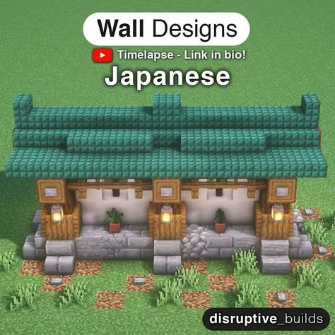 Japanese Minecraft Builds, Minecraft Concept, Minecraft Wall Designs, Minecraft Japanese House, Zoo Boo, Minecraft Japanese, Minecraft Wall, Minecraft House Plans, Bangunan Minecraft